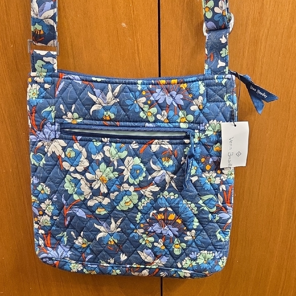 Vera Bradley Blue and Green Floral Crossbody Bag
